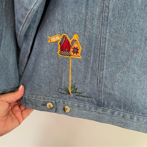 Quacker Factory Americana USA Denim Jacket in Blue SIZE 2X - Picture 7 of 12
